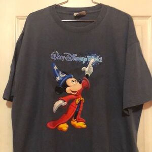 DISNEY MICKEY MOUSE SHORT SLEEVES CREW NECK  T SHIRT SZ XL BLUE PRE SHRUNK.